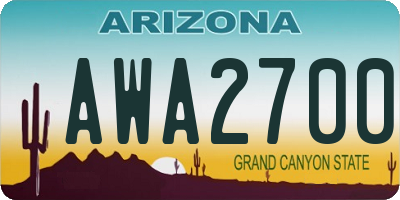 AZ license plate AWA2700