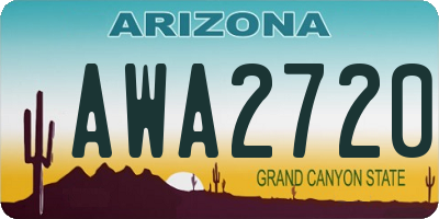 AZ license plate AWA2720