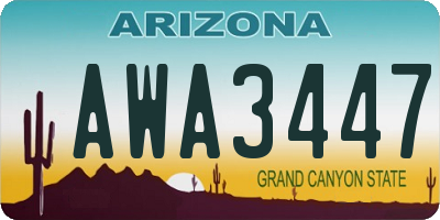 AZ license plate AWA3447