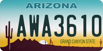 AZ license plate AWA3610