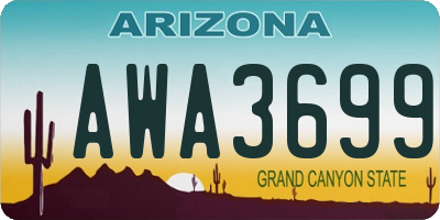 AZ license plate AWA3699