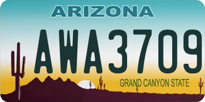 AZ license plate AWA3709