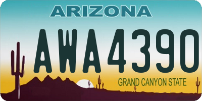AZ license plate AWA4390
