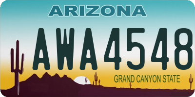 AZ license plate AWA4548