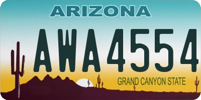 AZ license plate AWA4554
