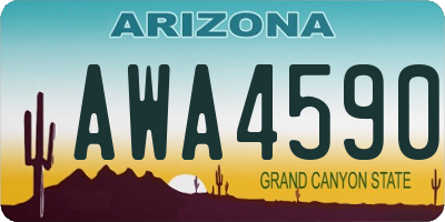 AZ license plate AWA4590