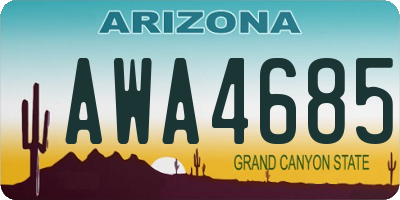 AZ license plate AWA4685