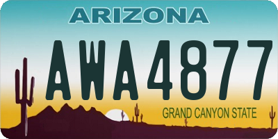 AZ license plate AWA4877