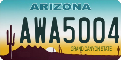AZ license plate AWA5004