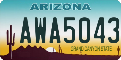 AZ license plate AWA5043