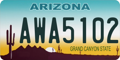 AZ license plate AWA5102