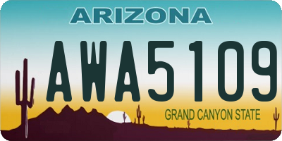 AZ license plate AWA5109
