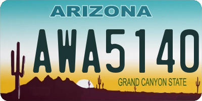 AZ license plate AWA5140
