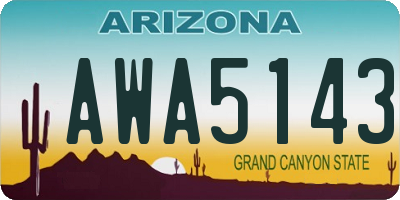 AZ license plate AWA5143