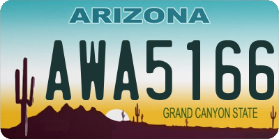 AZ license plate AWA5166