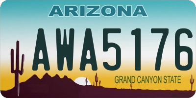 AZ license plate AWA5176