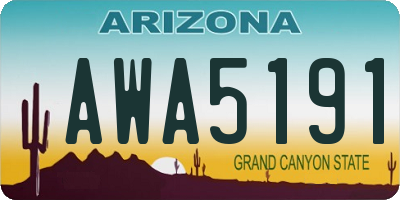AZ license plate AWA5191