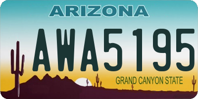 AZ license plate AWA5195