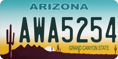 AZ license plate AWA5254