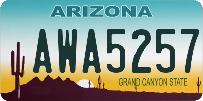 AZ license plate AWA5257