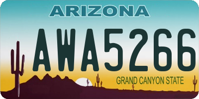 AZ license plate AWA5266