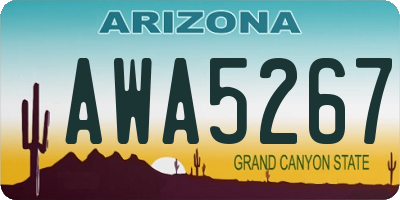 AZ license plate AWA5267
