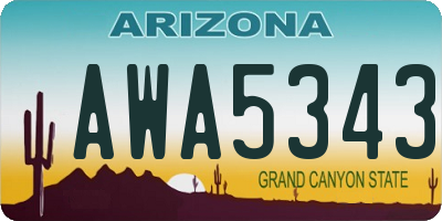 AZ license plate AWA5343
