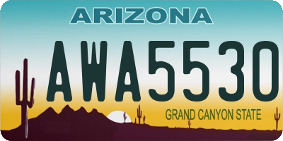 AZ license plate AWA5530
