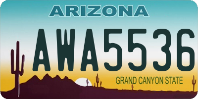 AZ license plate AWA5536
