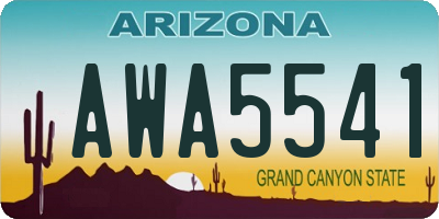 AZ license plate AWA5541