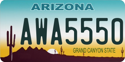AZ license plate AWA5550
