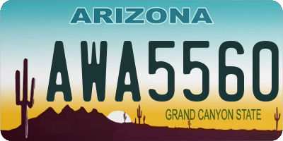 AZ license plate AWA5560