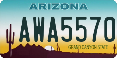 AZ license plate AWA5570
