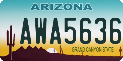 AZ license plate AWA5636