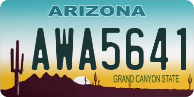 AZ license plate AWA5641