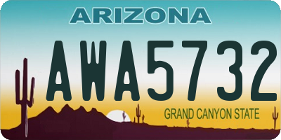 AZ license plate AWA5732