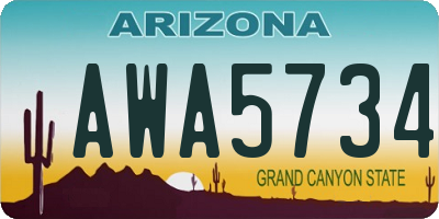 AZ license plate AWA5734