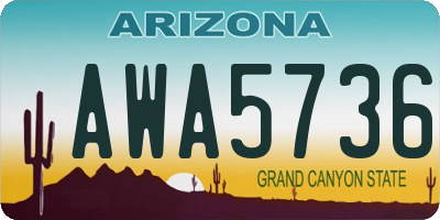 AZ license plate AWA5736