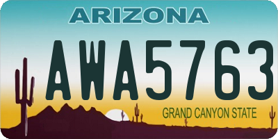 AZ license plate AWA5763