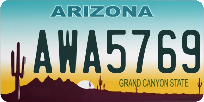 AZ license plate AWA5769