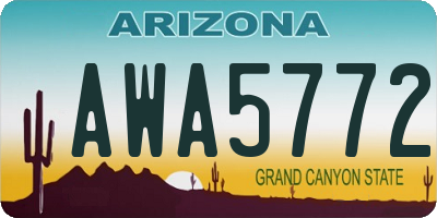 AZ license plate AWA5772