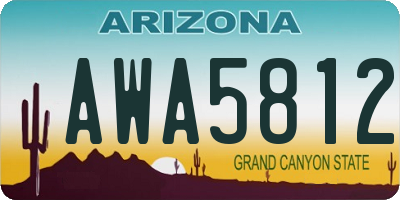 AZ license plate AWA5812