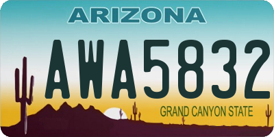 AZ license plate AWA5832