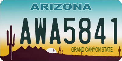 AZ license plate AWA5841