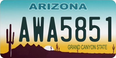 AZ license plate AWA5851