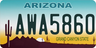 AZ license plate AWA5860