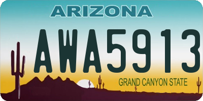 AZ license plate AWA5913