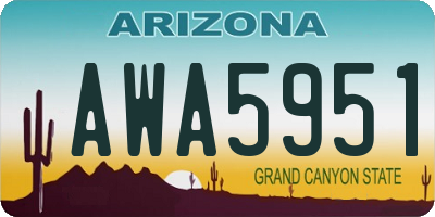 AZ license plate AWA5951