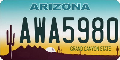 AZ license plate AWA5980