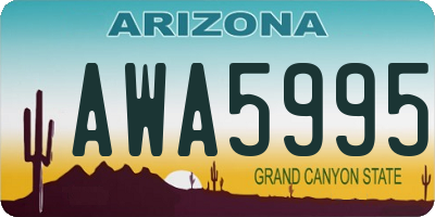 AZ license plate AWA5995